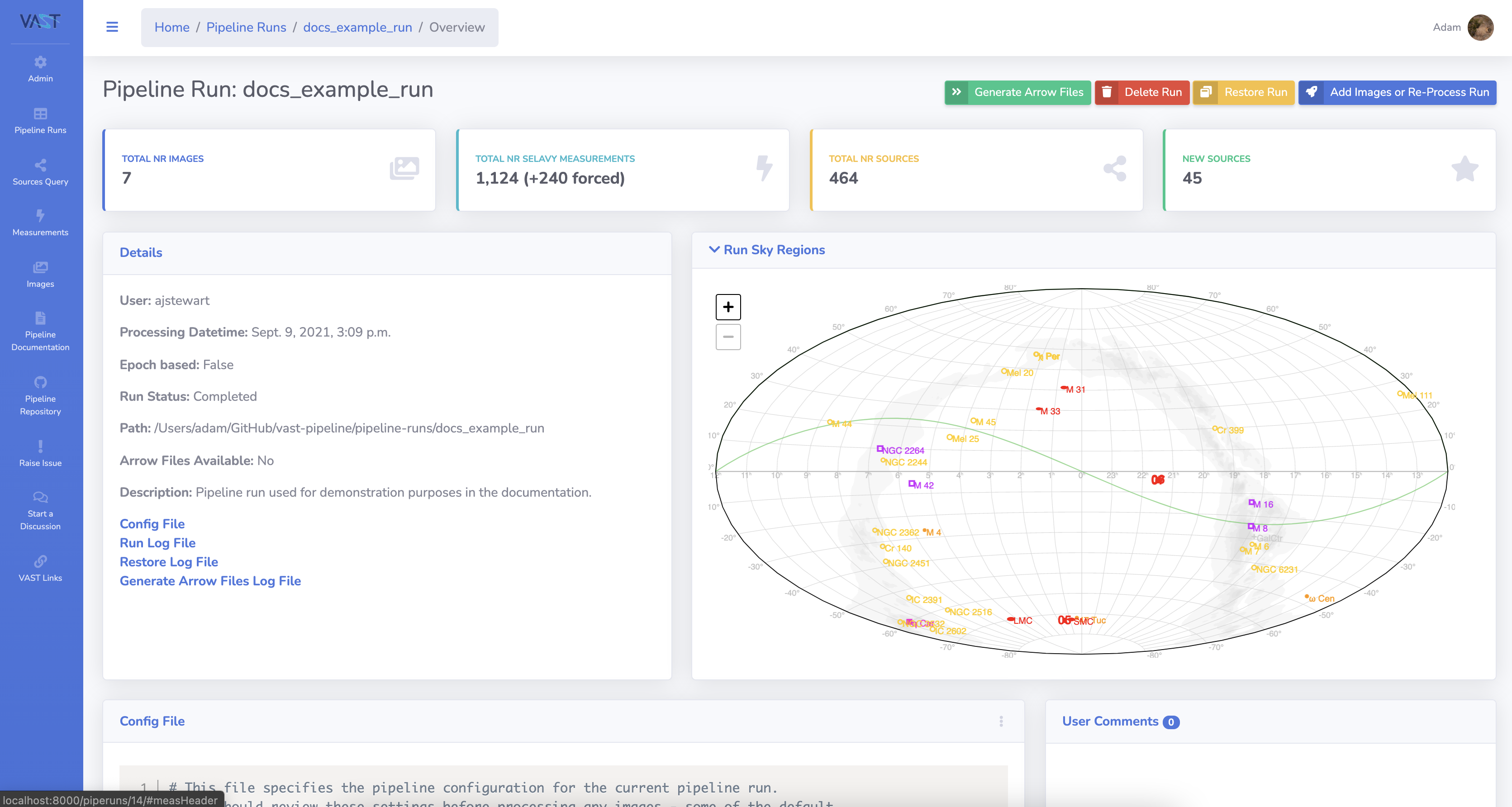 Pipeline run detail page.