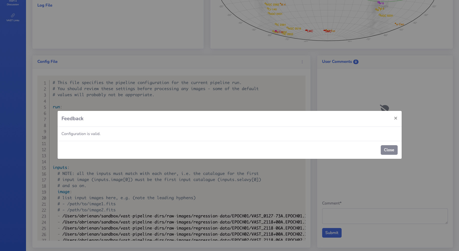 Pipeline run validate configuration success.